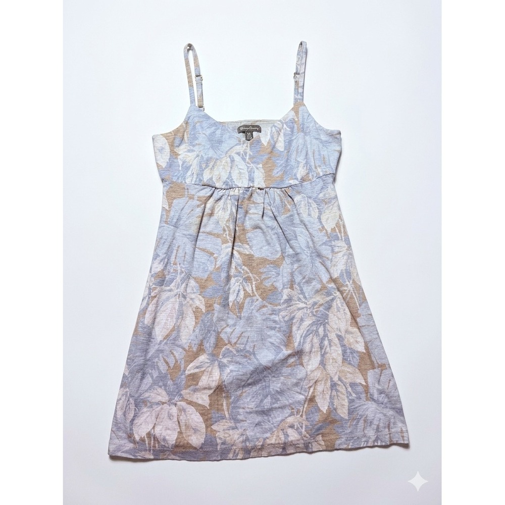 Tommy Bahama Floral Camisole Dress Womens Tan Blue Excellent Tropical Casual
